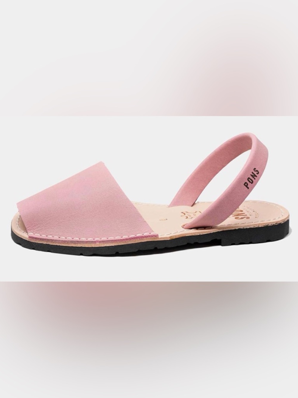 Pons Kids Pink Leather Slingback Sandals